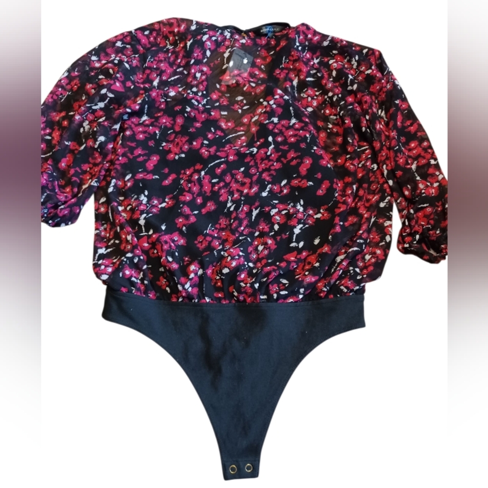 100% Recycled Material. Floral Women One Piece Bodysuit